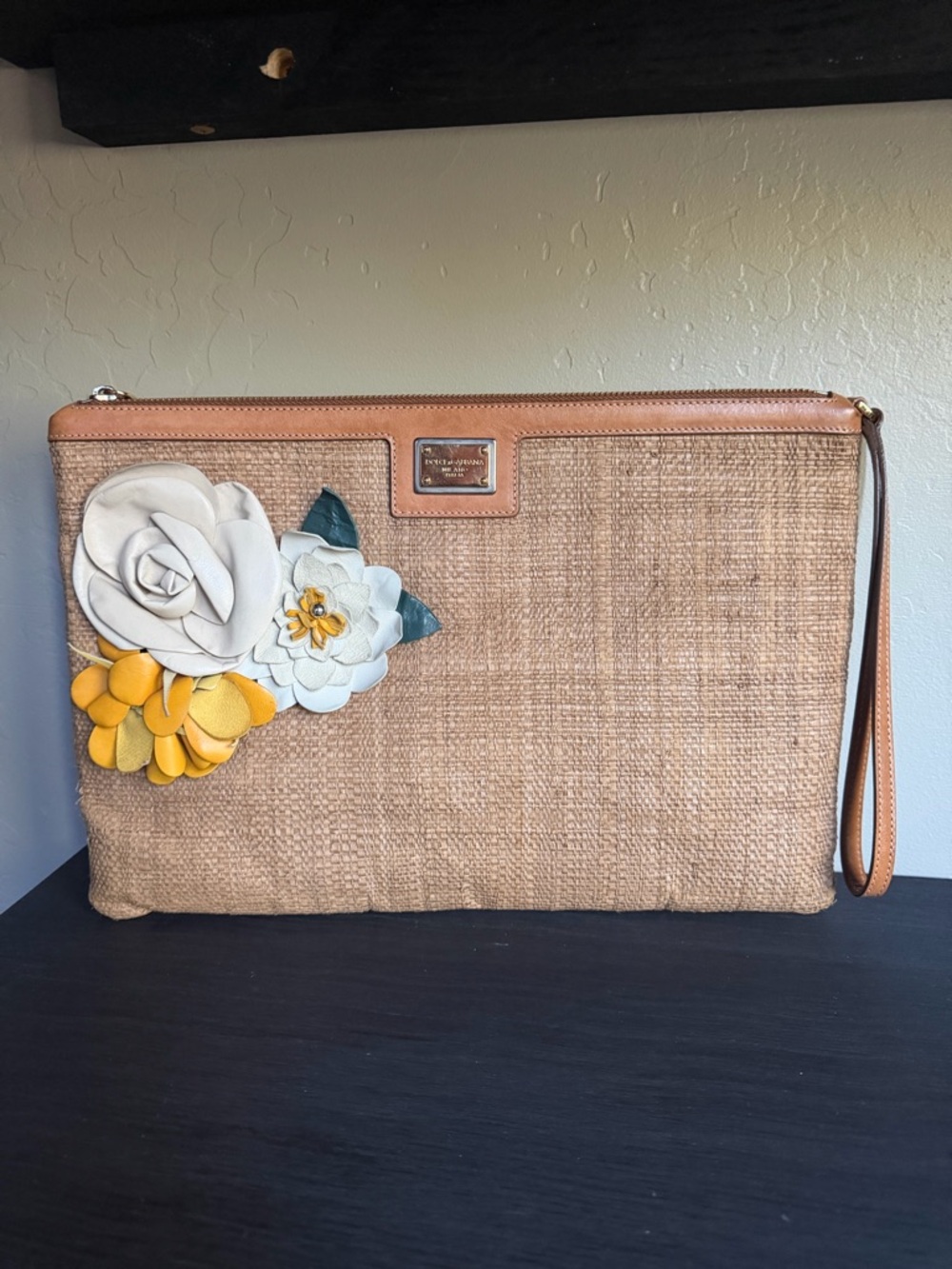 Dolce and Gabbana raffia clutch/wrislet